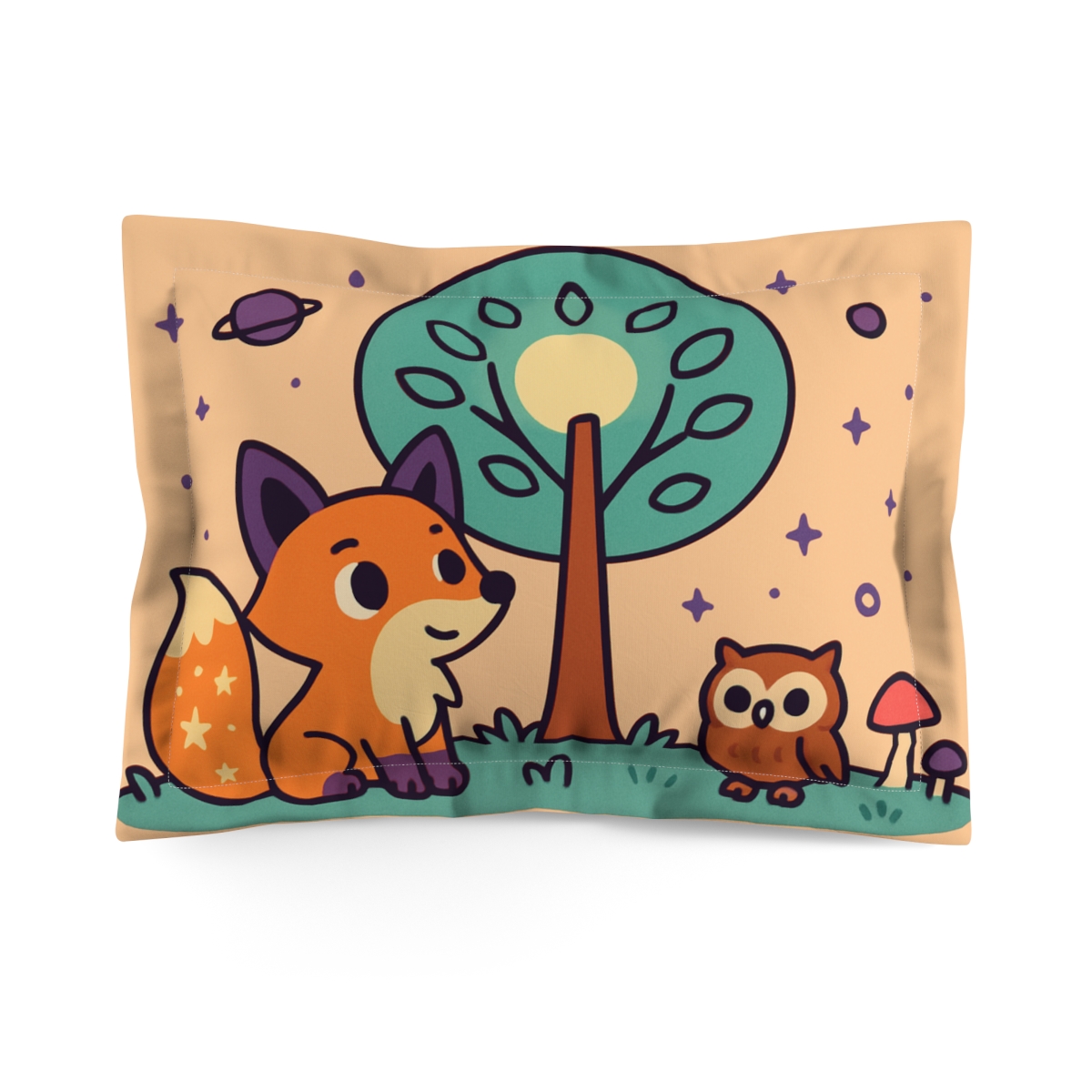 Cosmic Forest Fox unique shape pillows
