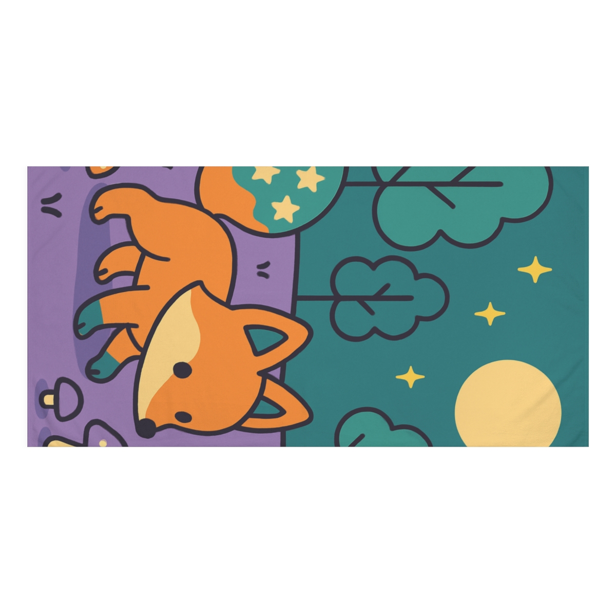 Cosmic Forest Fox unique gift towels