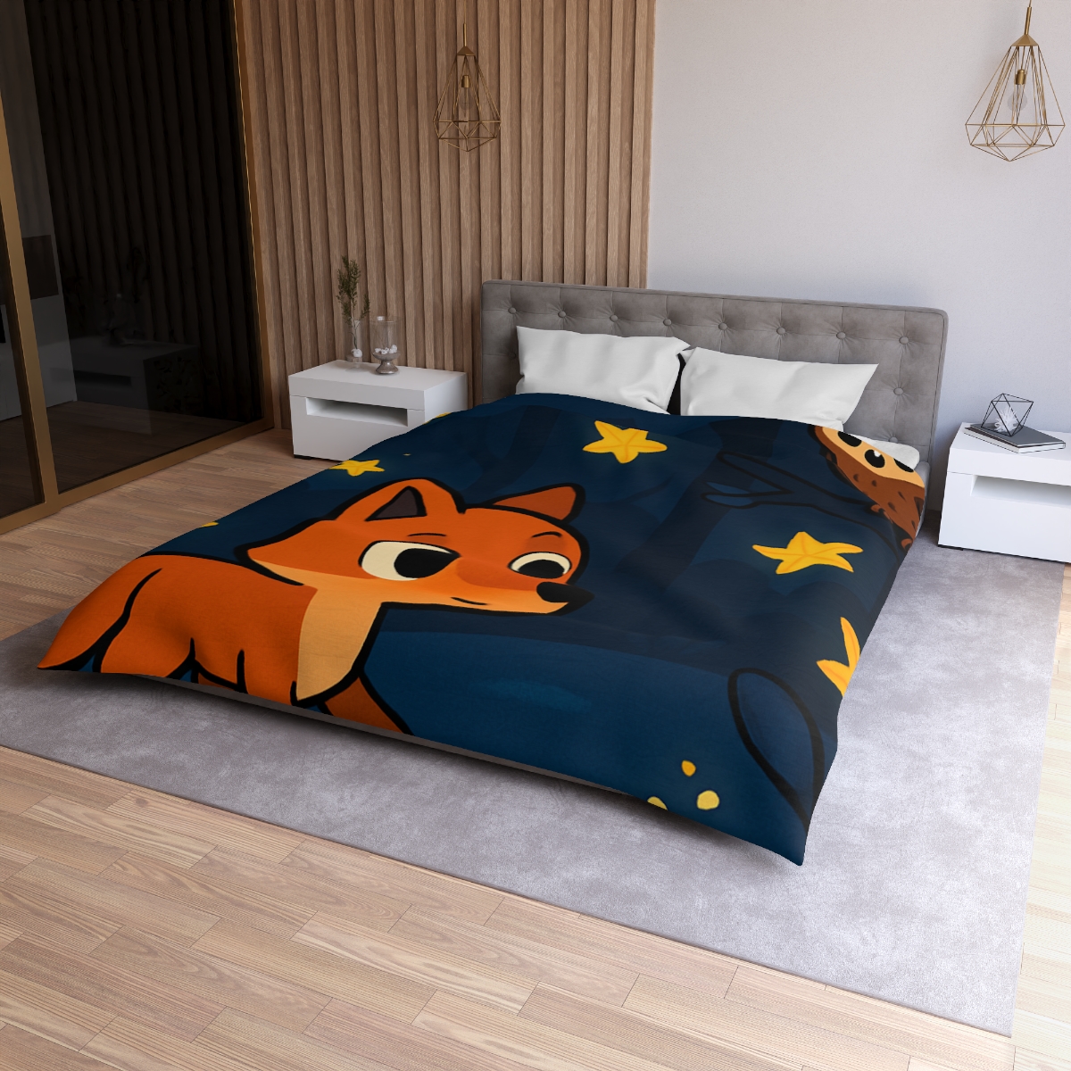 Cosmic Forest Fox trendy bedroom duvets