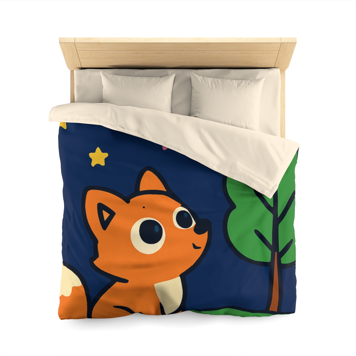 Cosmic Forest Fox And The Shooting Stars soft comforter duvets