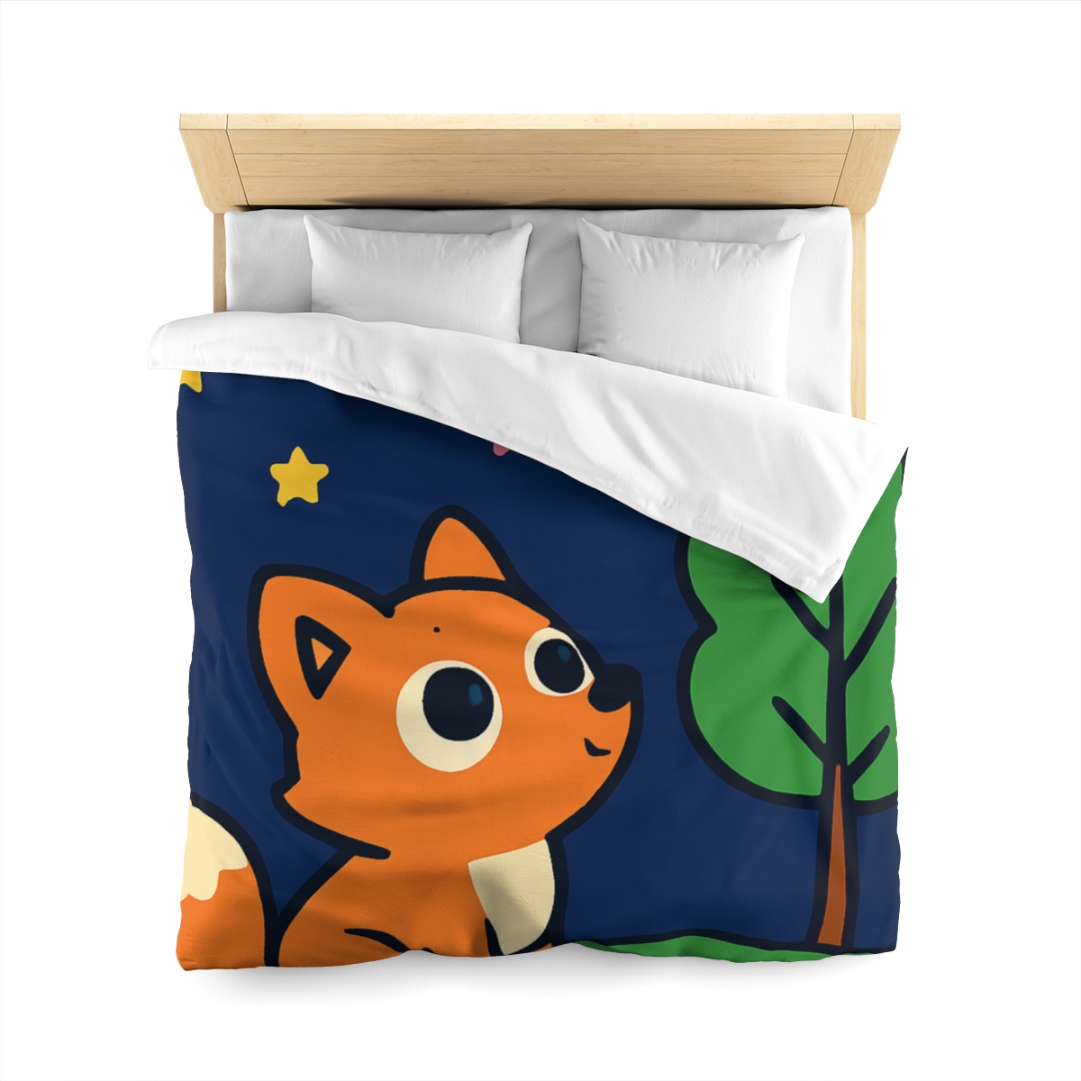 Cosmic Forest Fox And The Shooting Stars soft comforter duvets