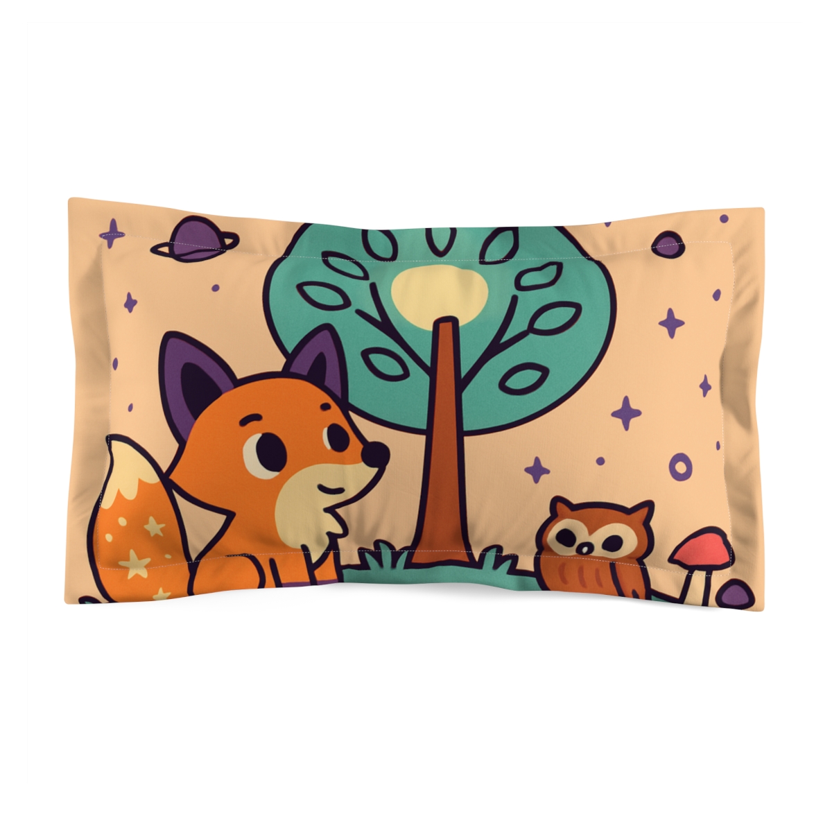 Cosmic Forest Fox unique shape pillows