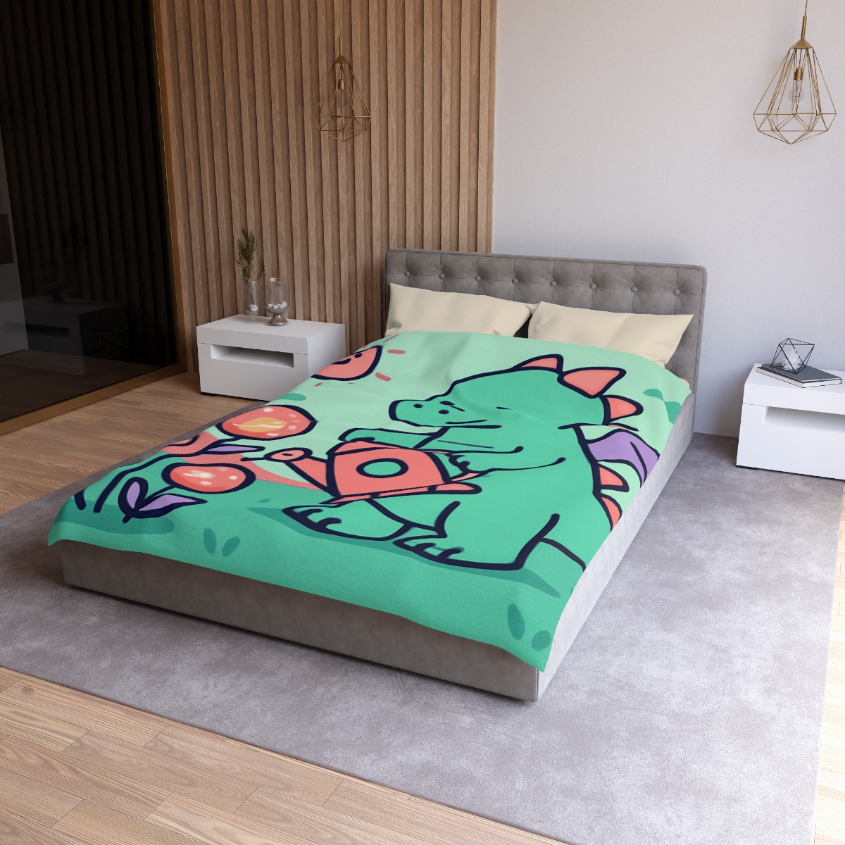 Cosmic Garden Dragon designer printed duvets
