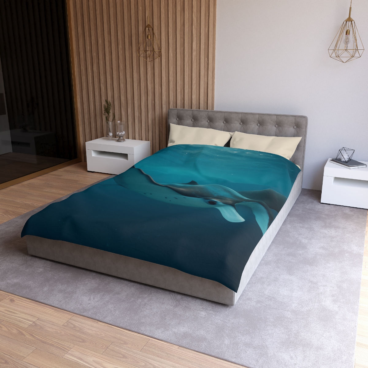 Cosmic Glide Manta Ray duvets for gifts