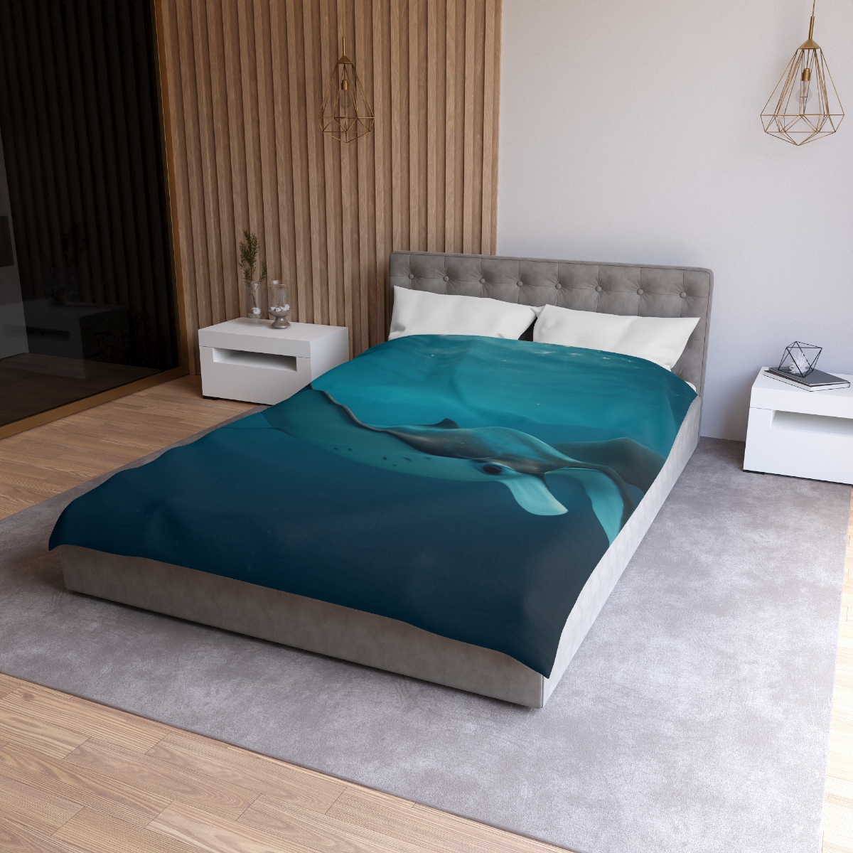 Cosmic Glide Manta Ray duvets for gifts
