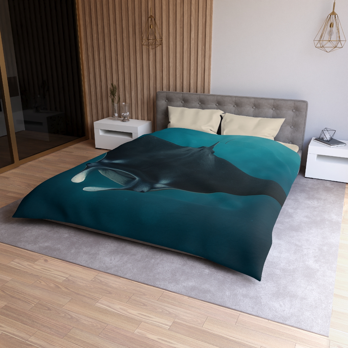 Cosmic Glide Manta Ray unique patterned duvets
