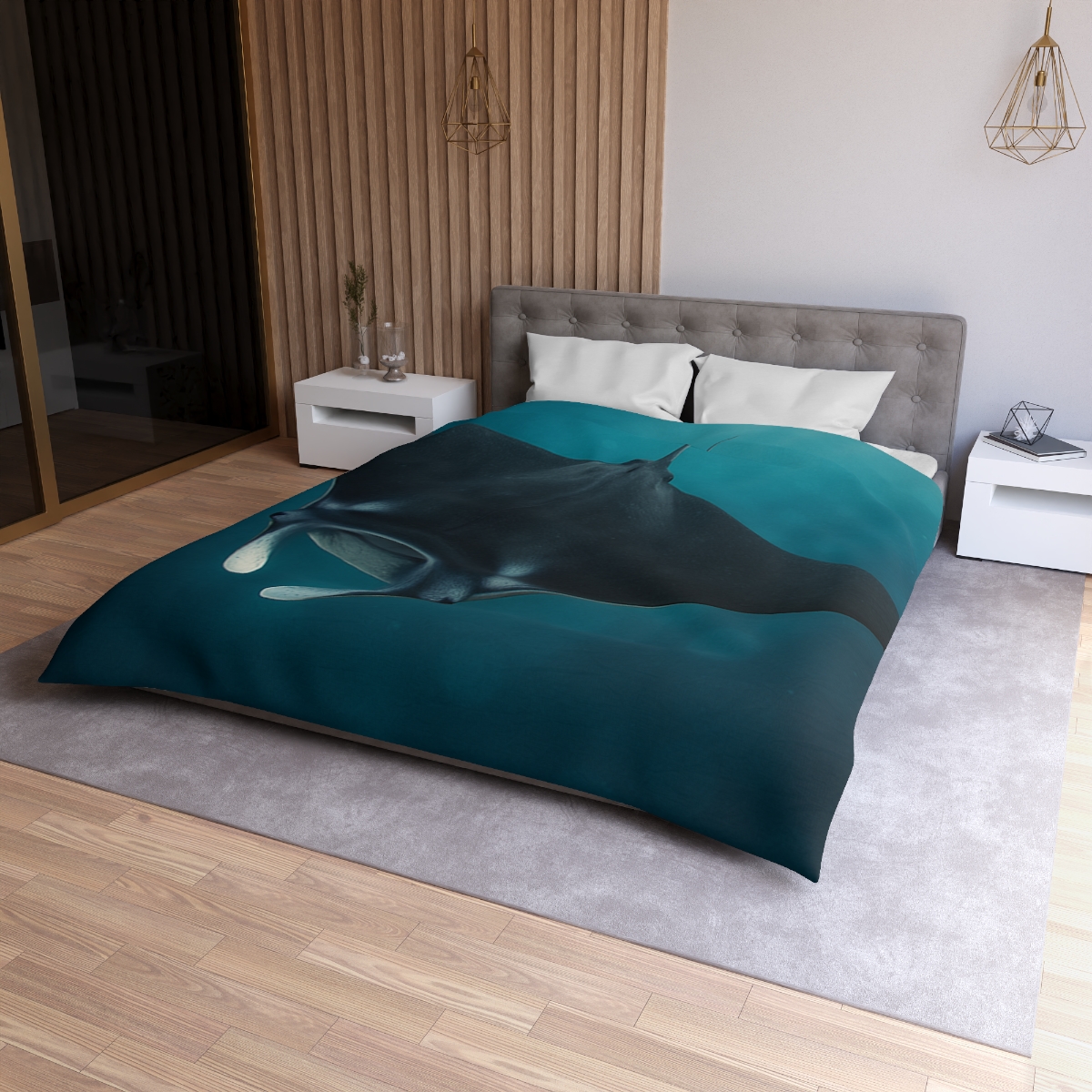 Cosmic Glide Manta Ray unique patterned duvets