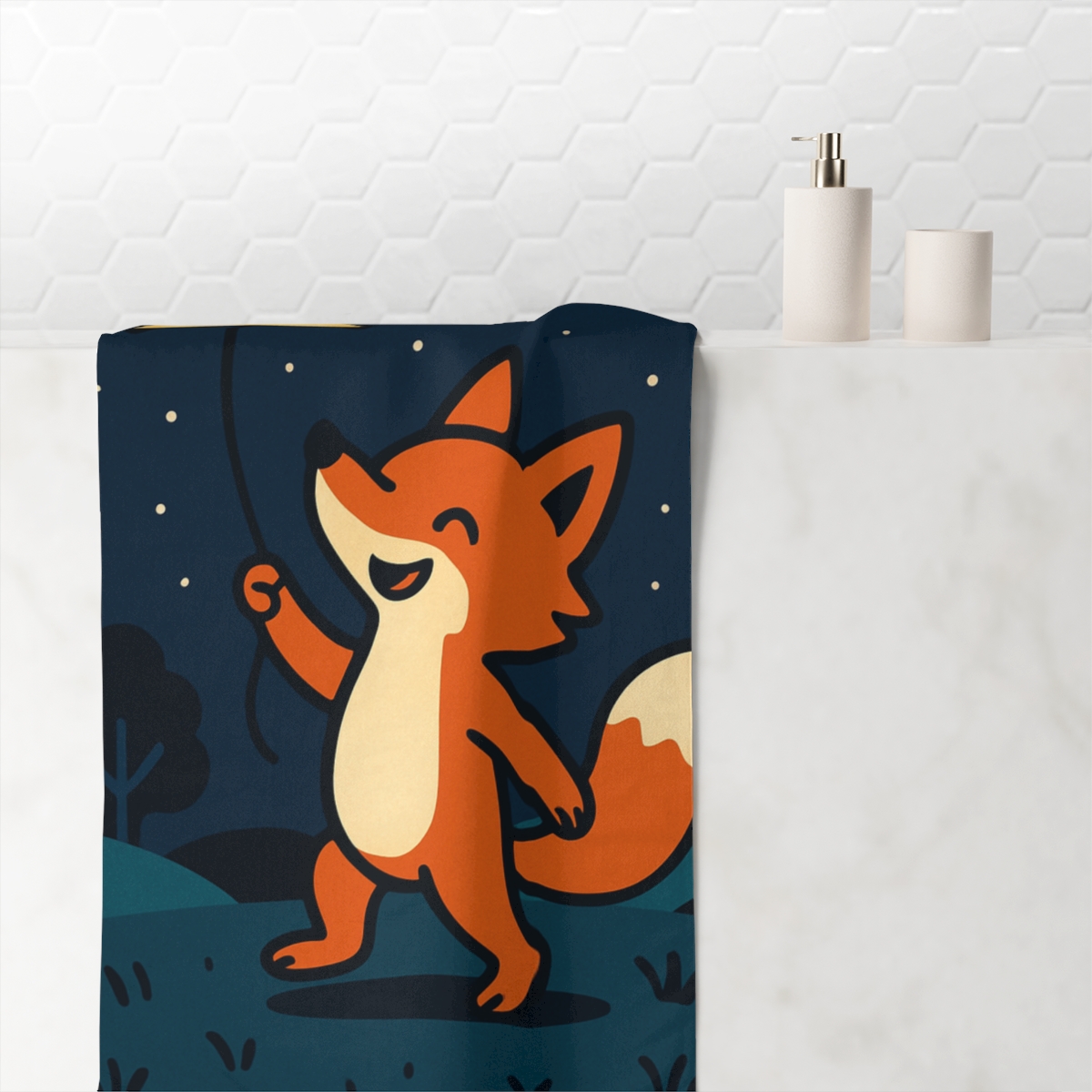 Cosmic Kite Fox comfortable face towels
