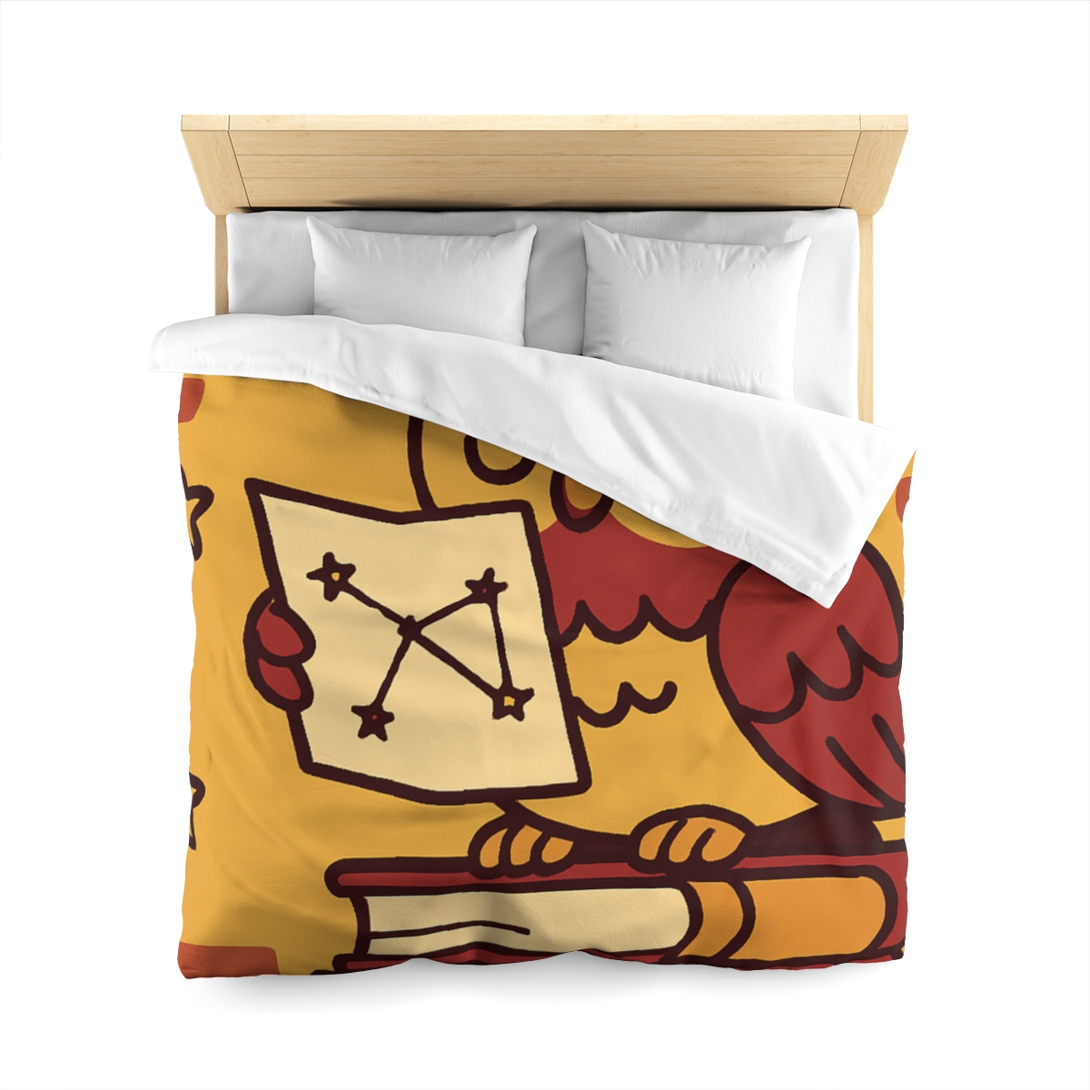 Cosmic Owl Library custom duvets