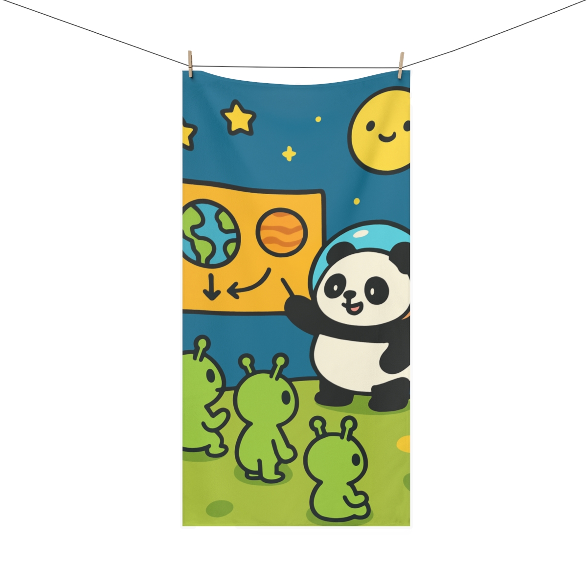 Cosmic Panda Planet Classroom soft cotton towels