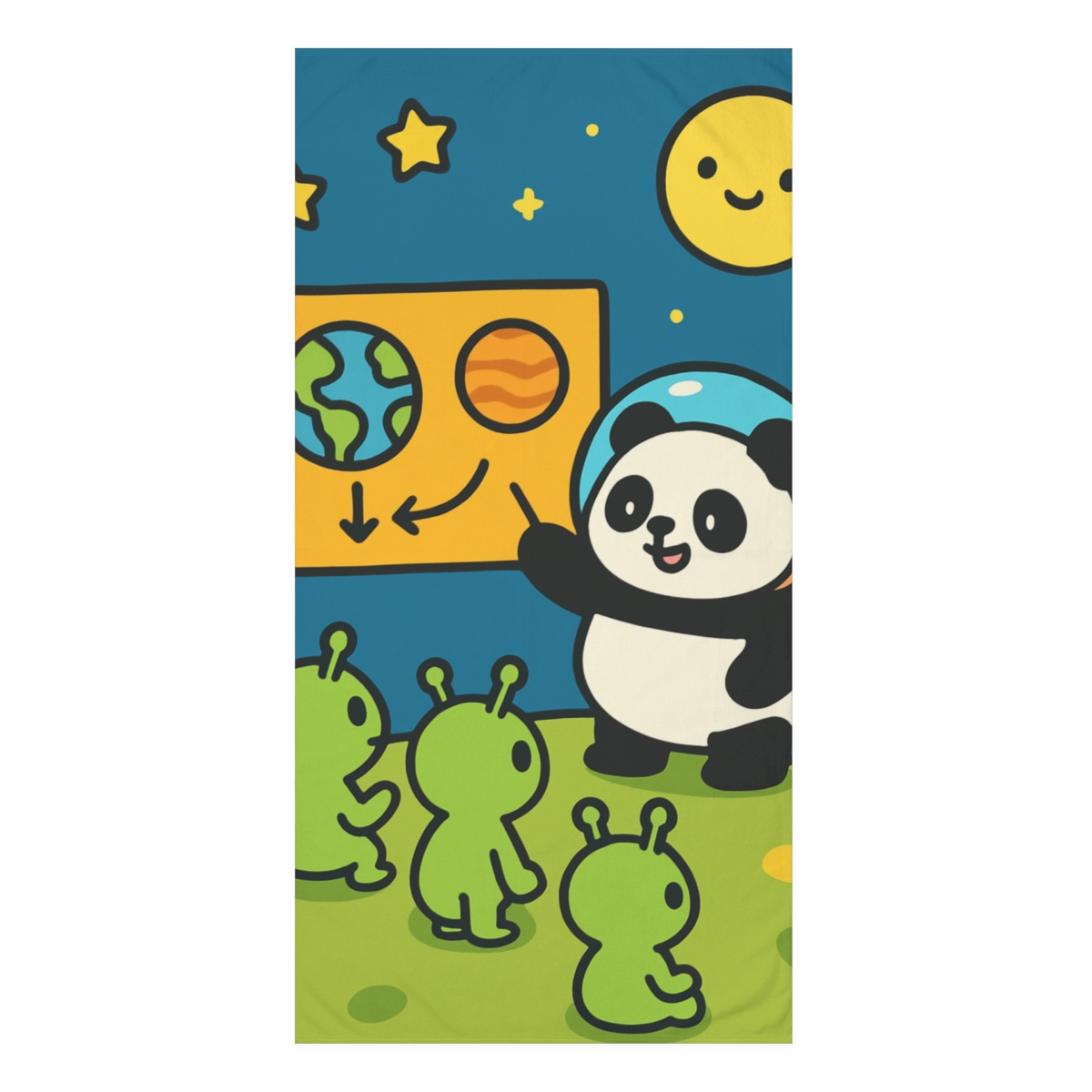 Cosmic Panda Planet Classroom soft cotton towels