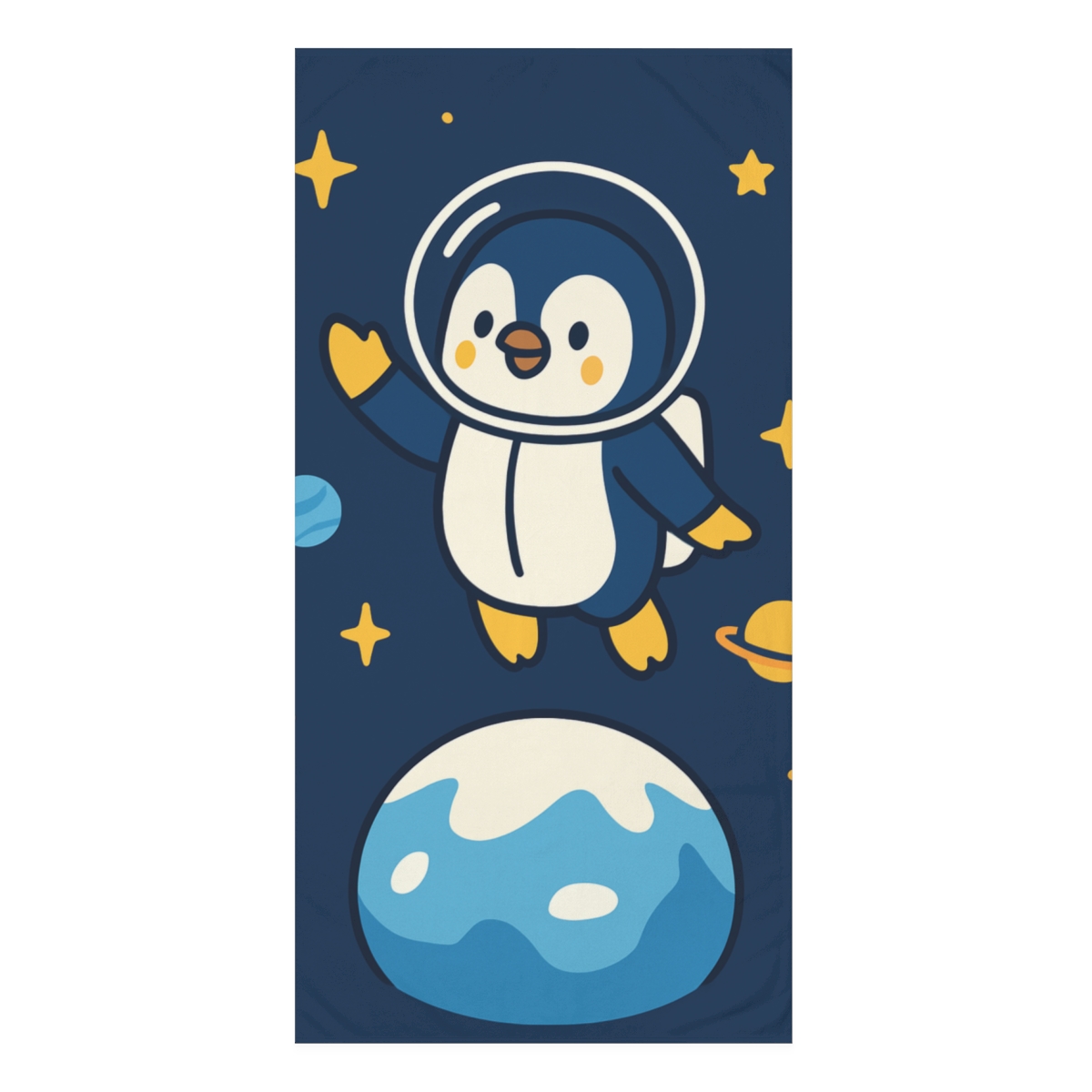 Cosmic Penguin Planet Patrol unique gift towels