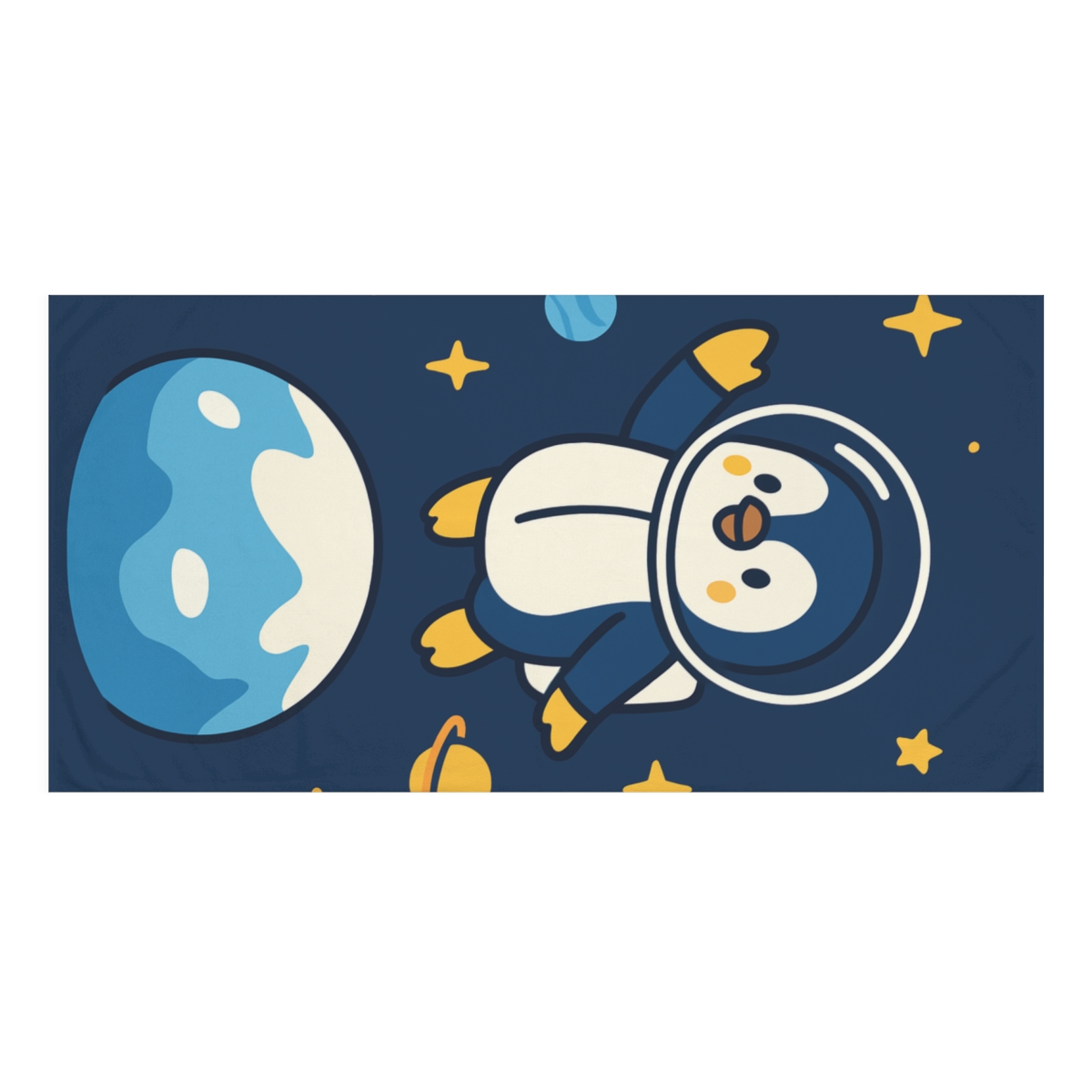 Cosmic Penguin Planet Patrol unique gift towels