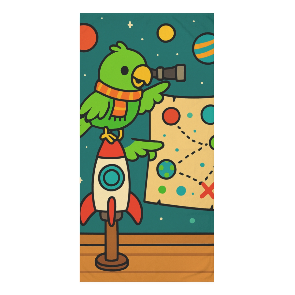 Cosmic Pirate Parrot stylish beach towels