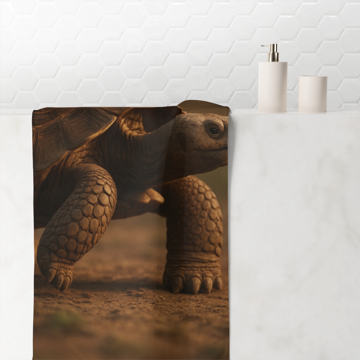 Cosmic Tread Giant Tortoise trendy hand towels