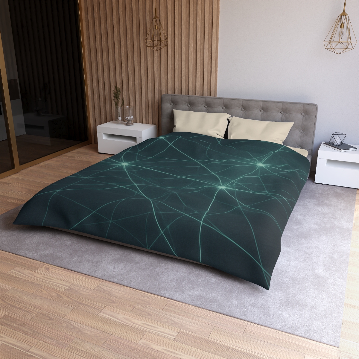 Cosmic Web Filament Glow designer printed duvets