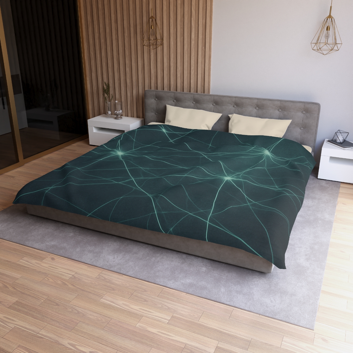 Cosmic Web Filament Glow designer printed duvets