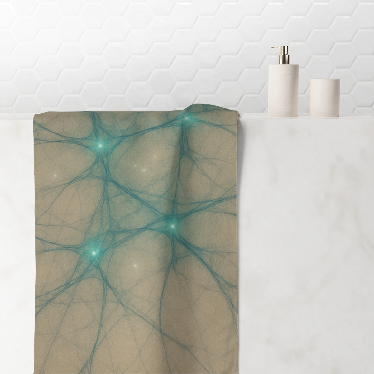 Cosmic Web Filamentary Lace personalized bath towels