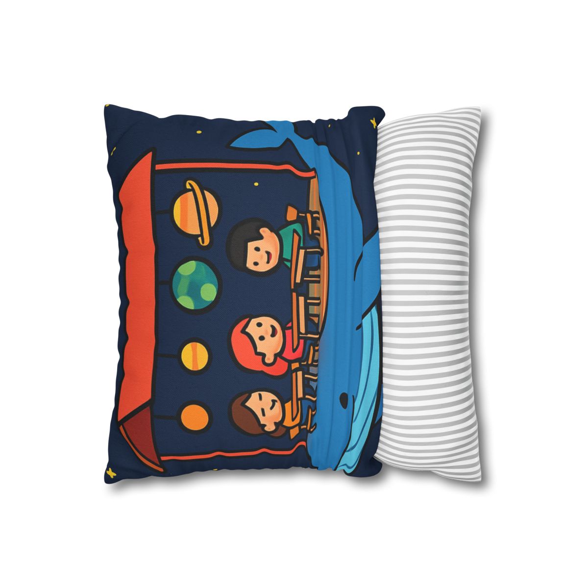 Cosmic Whale Classroom personalized pillow covers