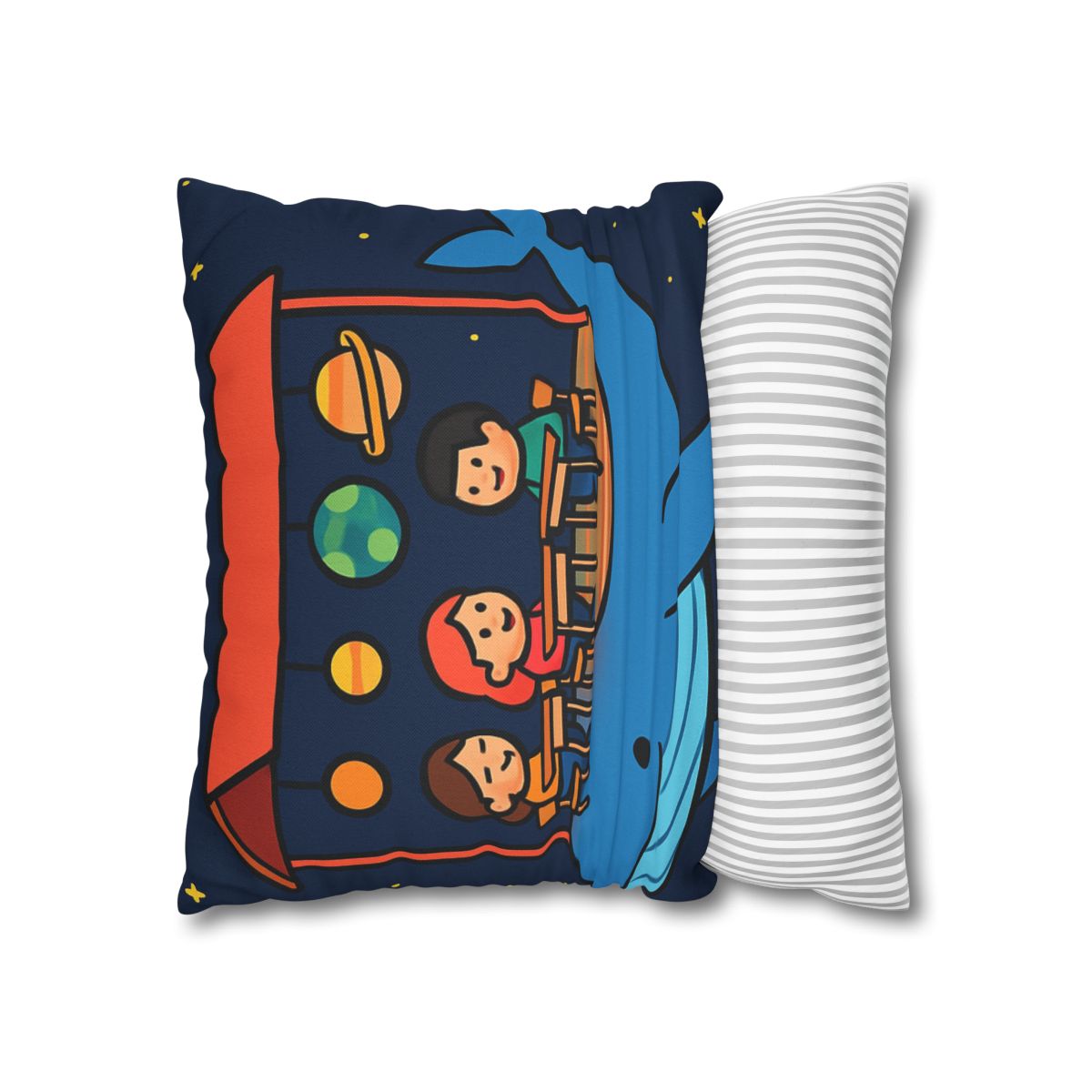 Cosmic Whale Classroom personalized pillow covers