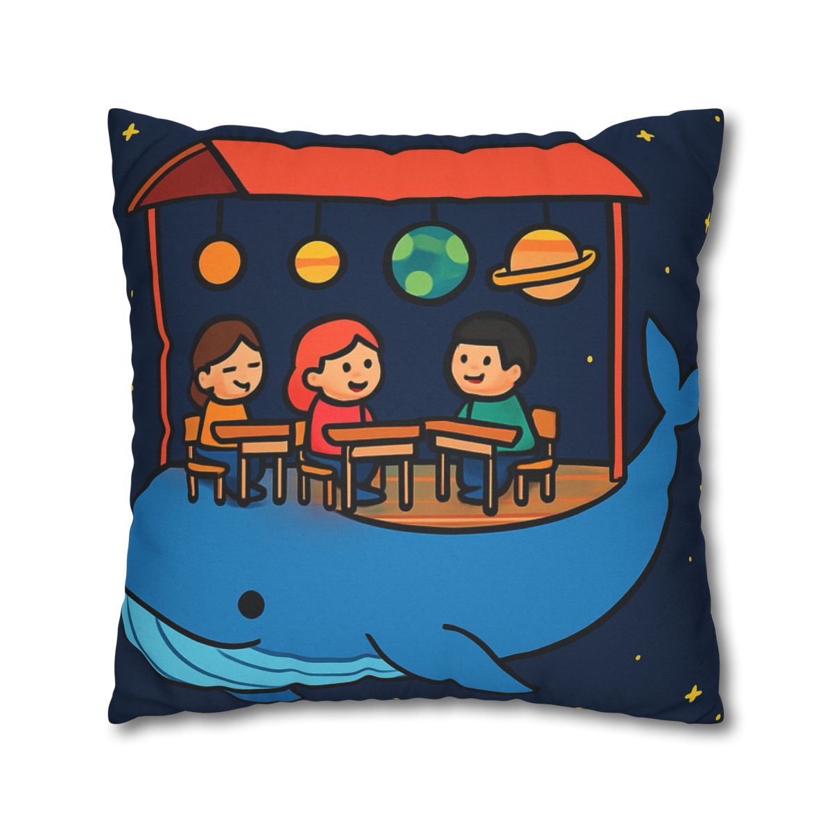 Cosmic Whale Classroom personalized pillow covers