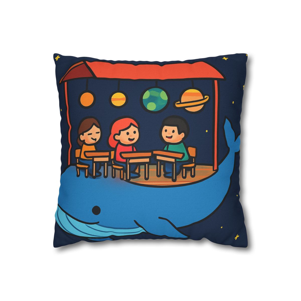 Cosmic Whale Classroom personalized pillow covers