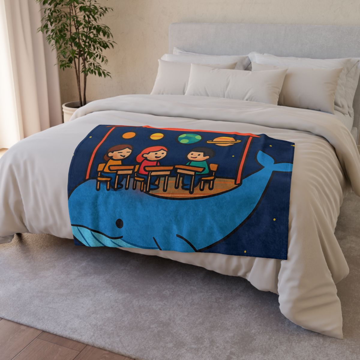 Cosmic Whale Classroom custom blankets