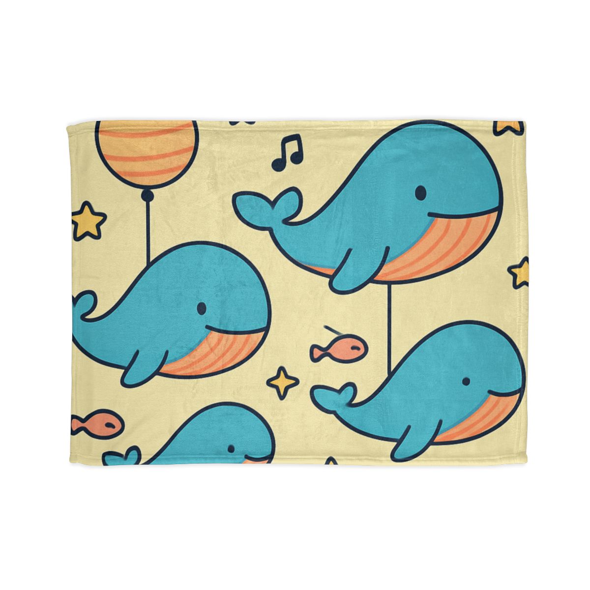 Cosmic Whale Parade soft fleece blankets