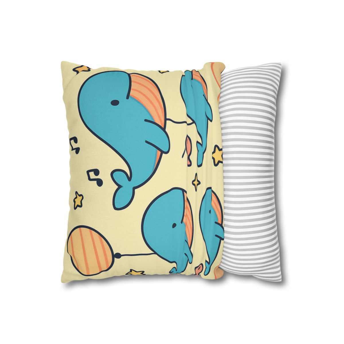 Cosmic Whale Parade personalized pillow covers