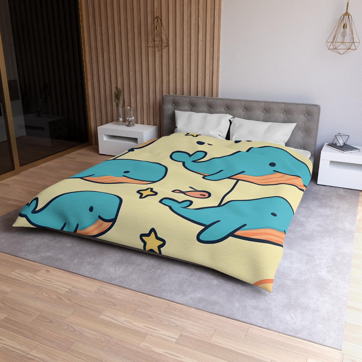 Cosmic Whale Parade duvets for gifts