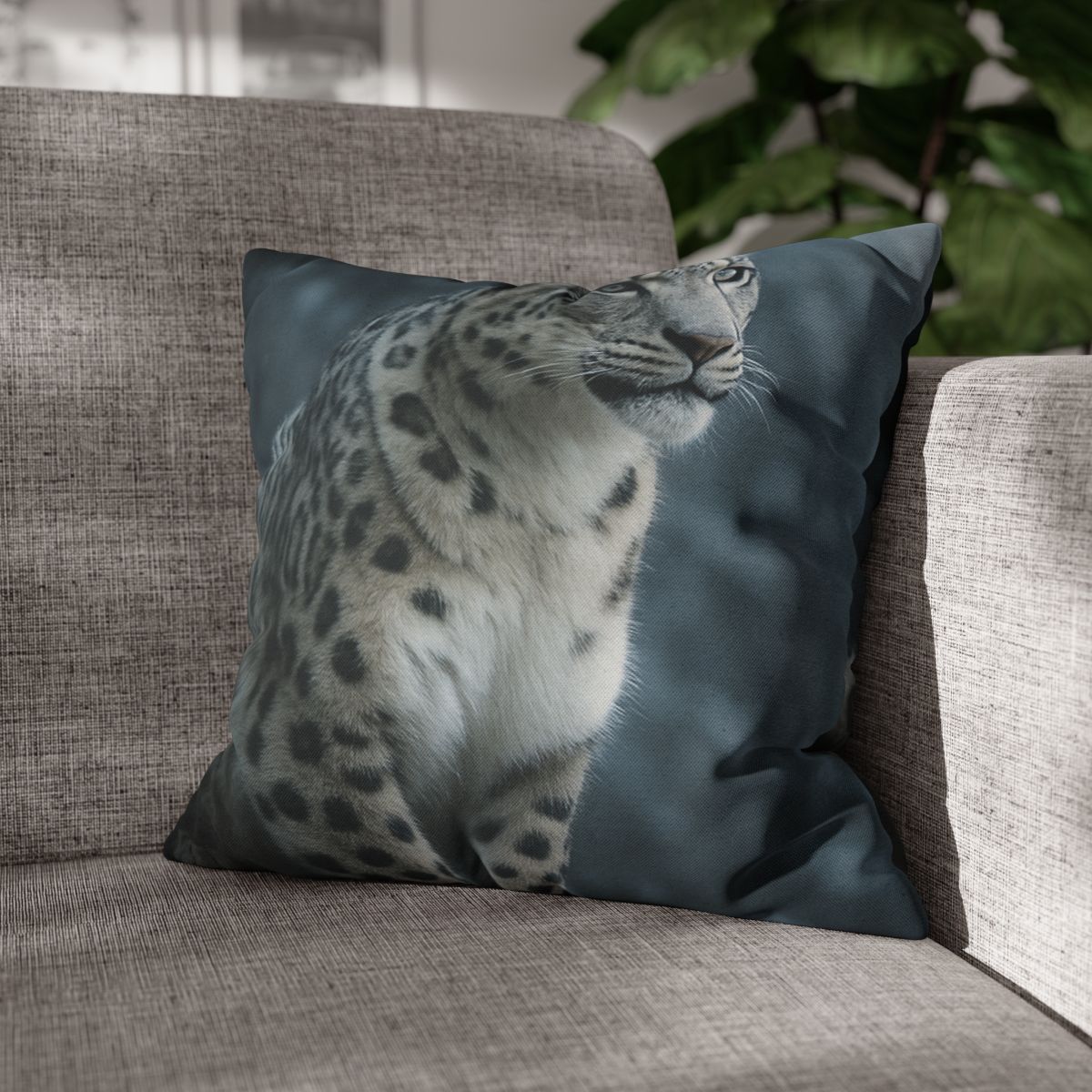 Crest Of Silence Snow Leopard soft cotton pillow cases
