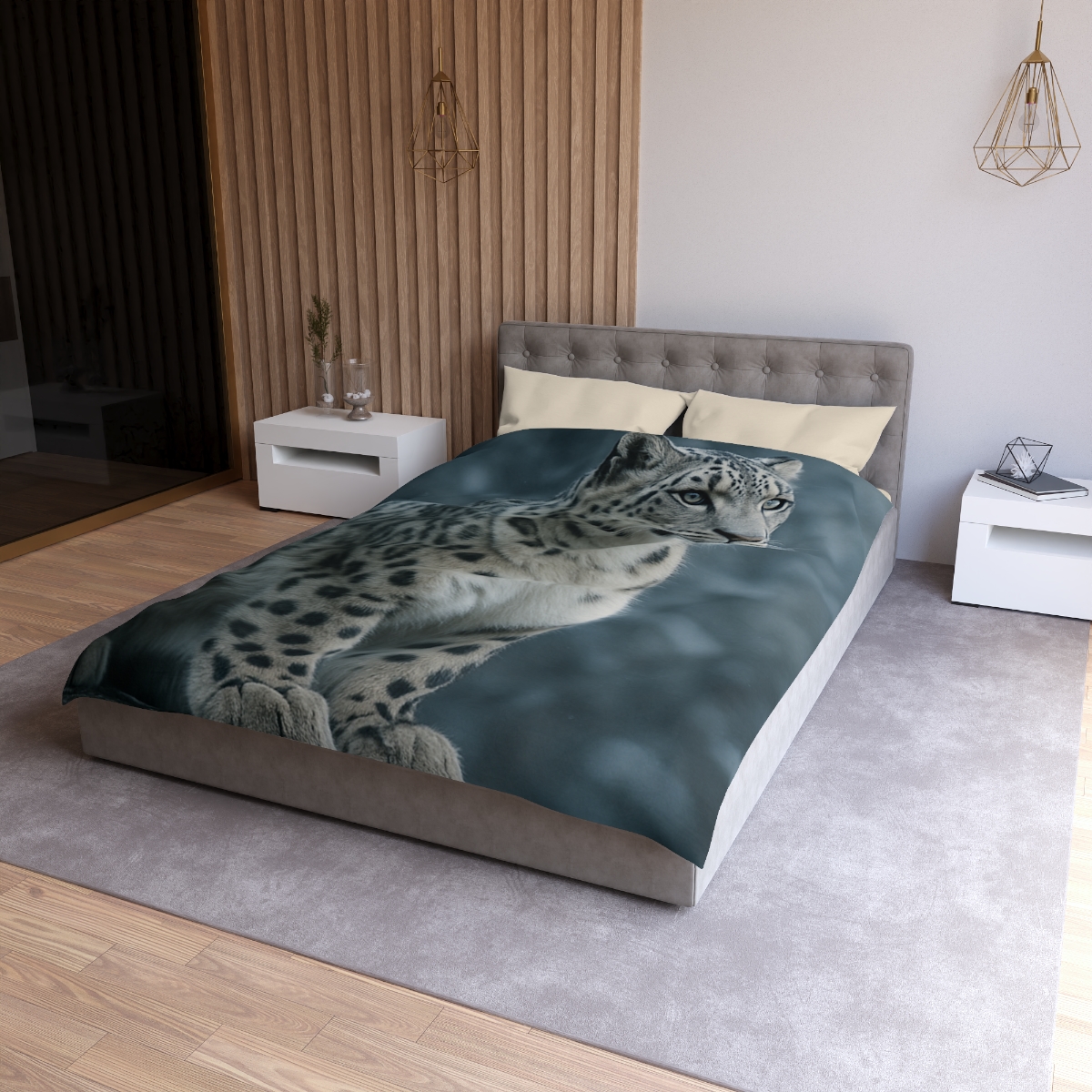 Crest Of Silence Snow Leopard custom duvets