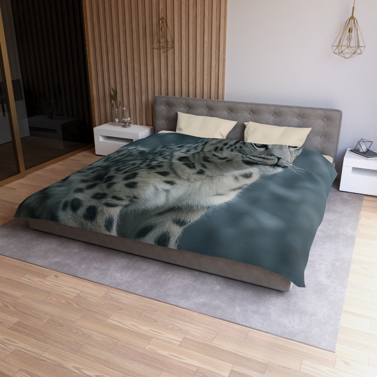 Crest Of Silence Snow Leopard custom duvets