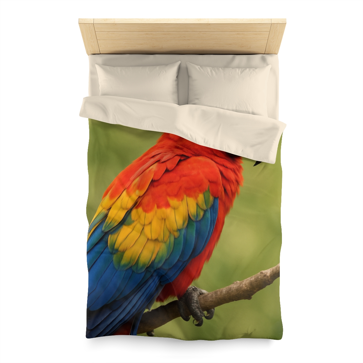Crimson Cascade Scarlet Macaw custom duvets