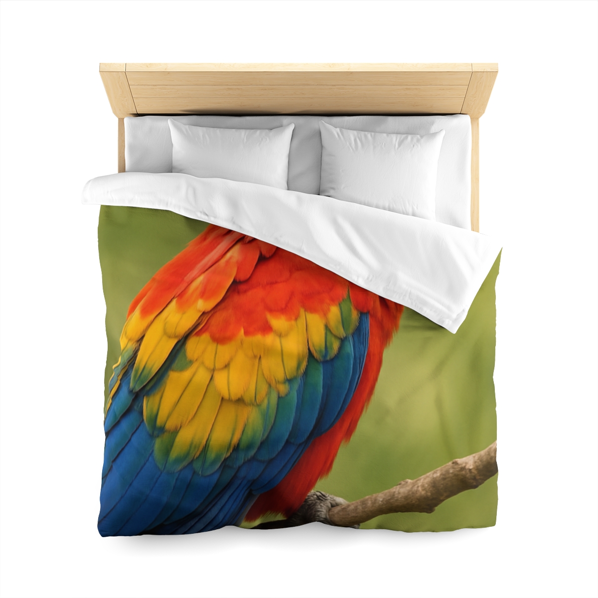 Crimson Cascade Scarlet Macaw custom duvets