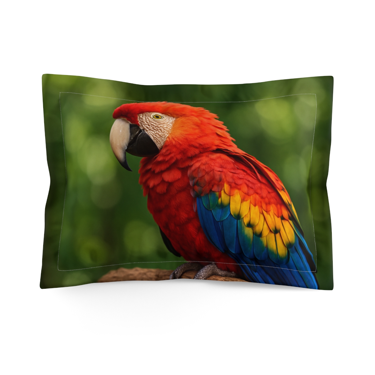 Crimson Crest Scarlet Macaw designer printed pillows