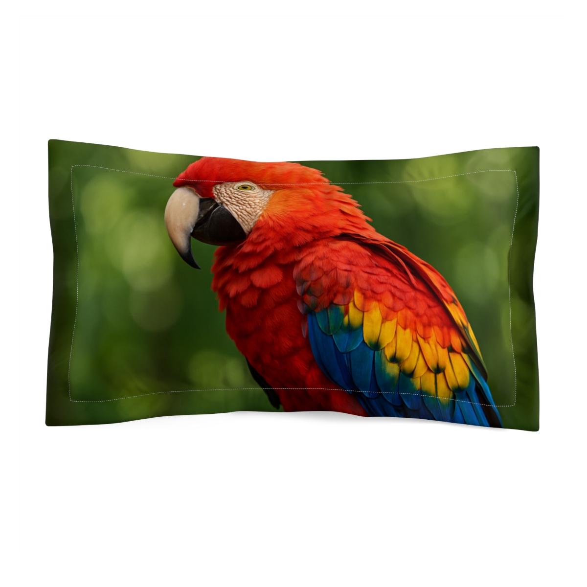 Crimson Crest Scarlet Macaw designer printed pillows