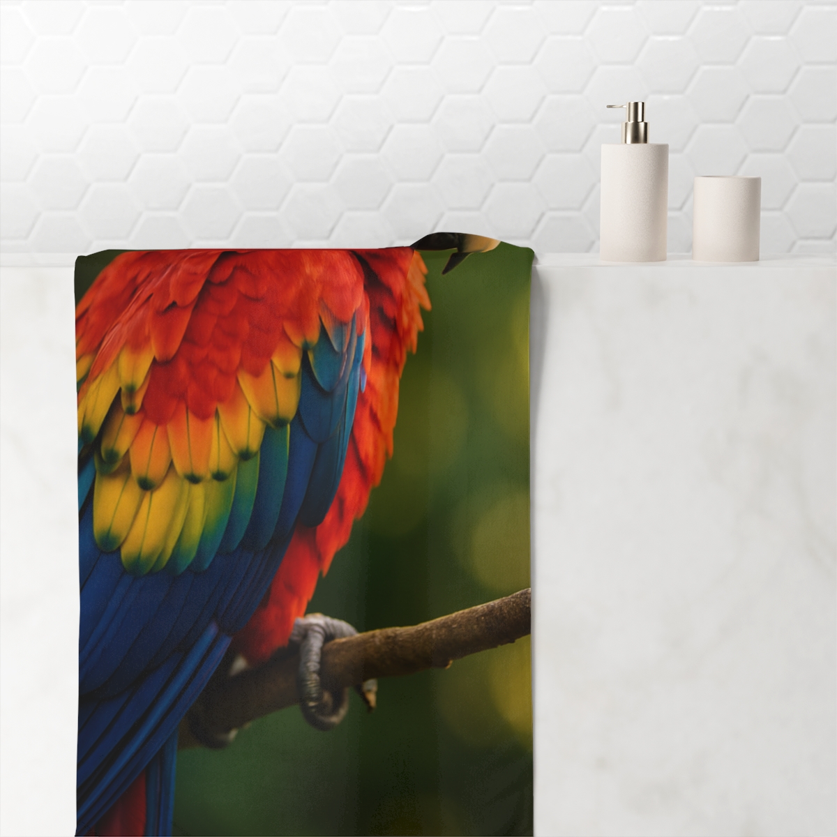 Crimson Crowned Scarlet Macaw comfortable face towels
