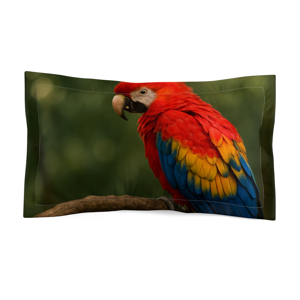 Crimson Echo Scarlet Macaw designer printed pillows