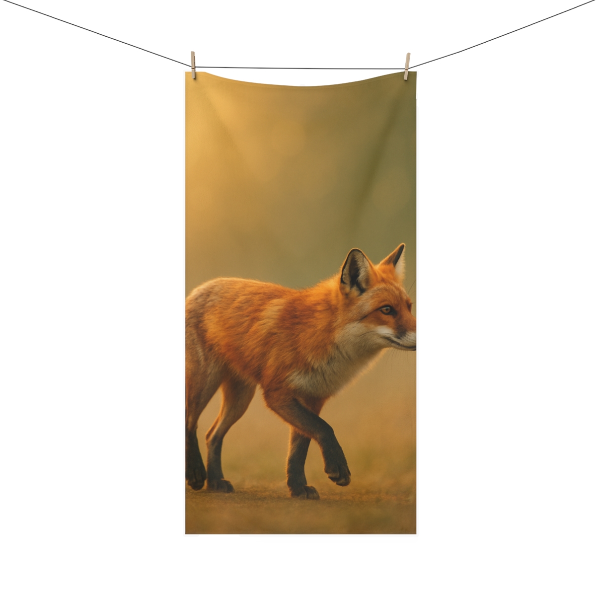 Crimson Gleam Red Fox custom towels