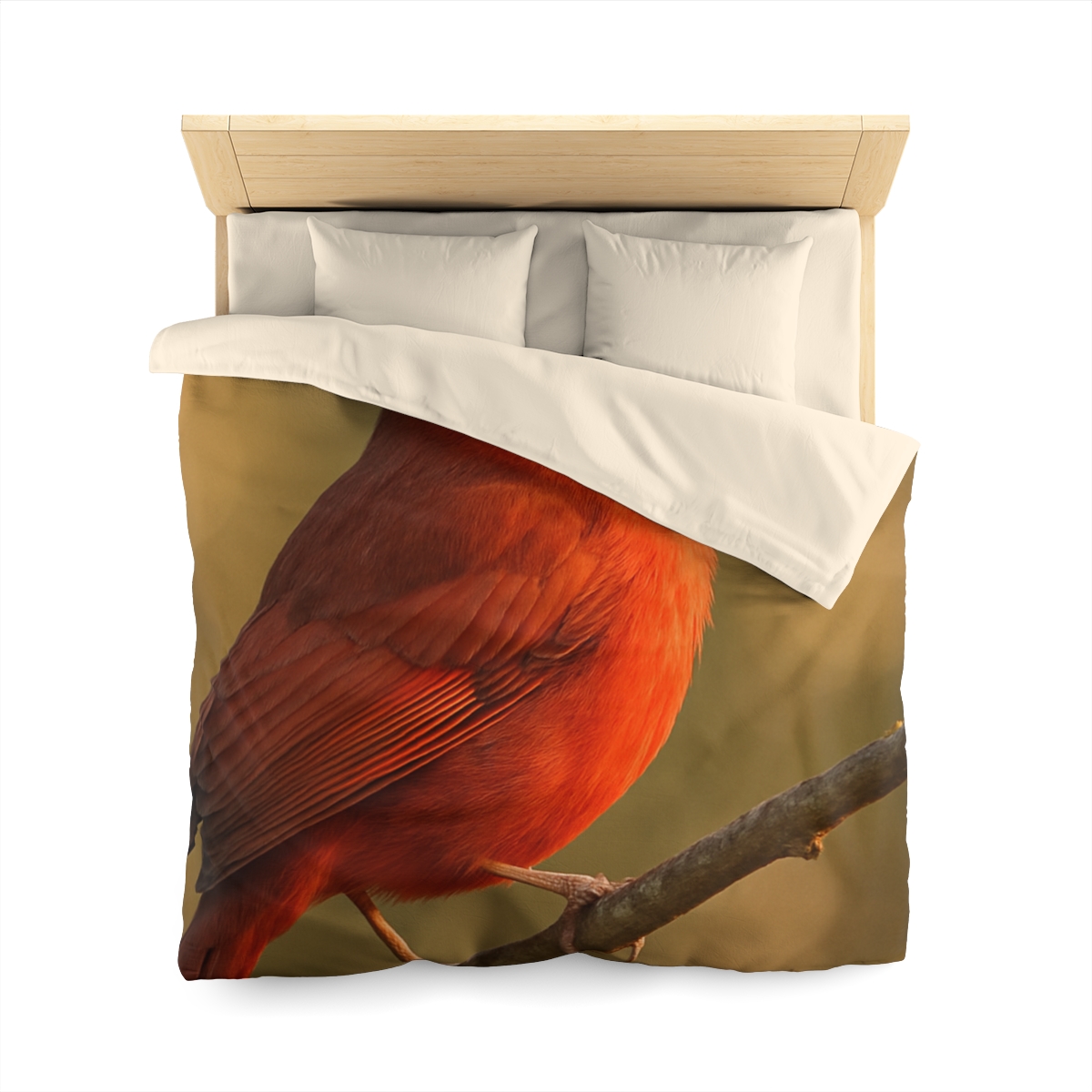 Crimson Pulse Northern Cardinal personalized bedding duvets