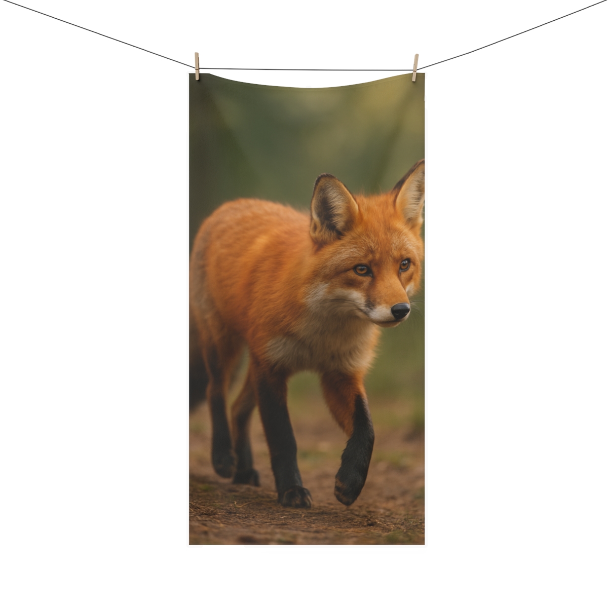 Crimson Stalker Red Fox designer printed towels