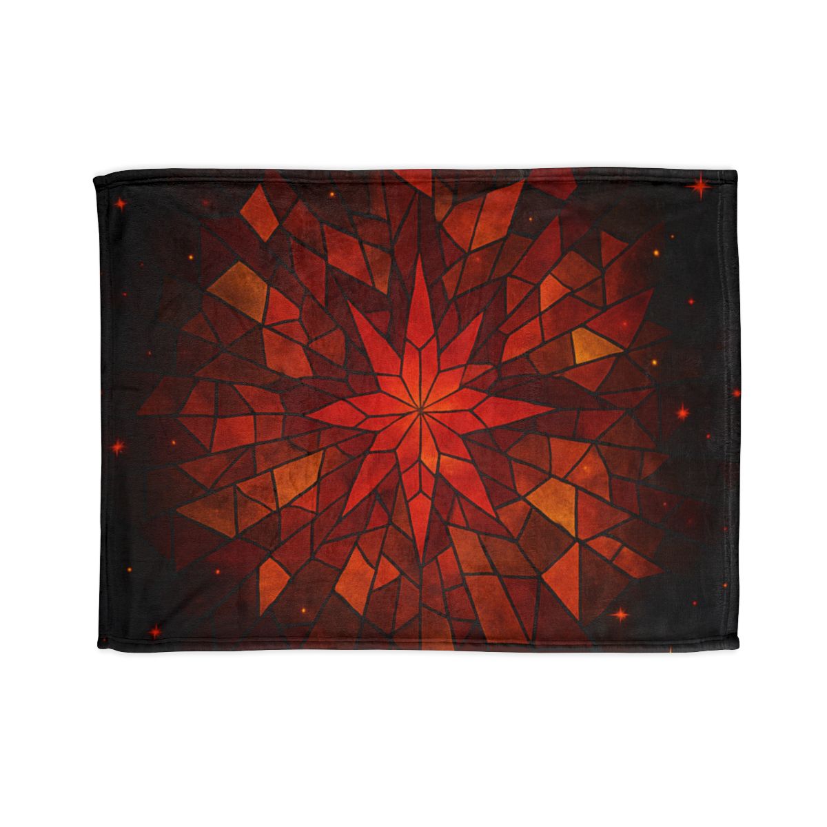 Crimson Starburst Mosaic trendy patterned blankets