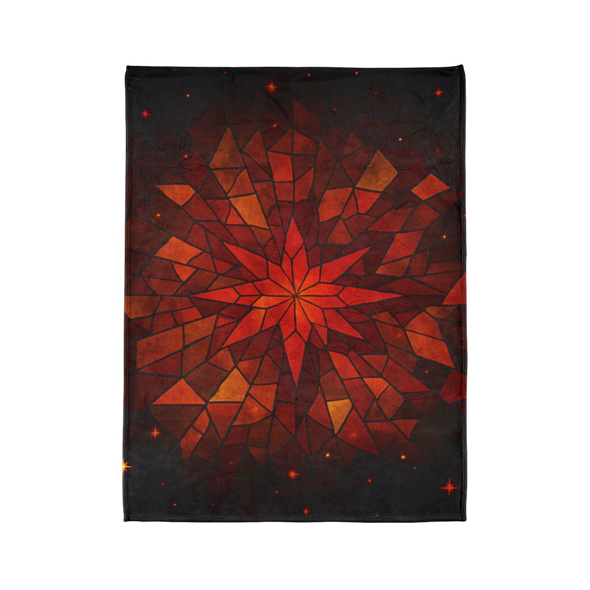 Crimson Starburst Mosaic trendy patterned blankets