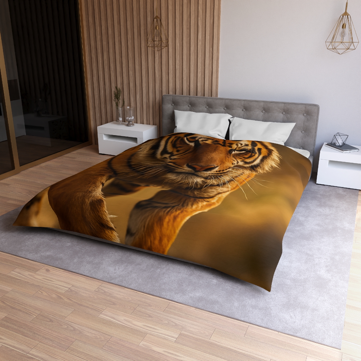 Crimson Stride Tiger duvets for gifts