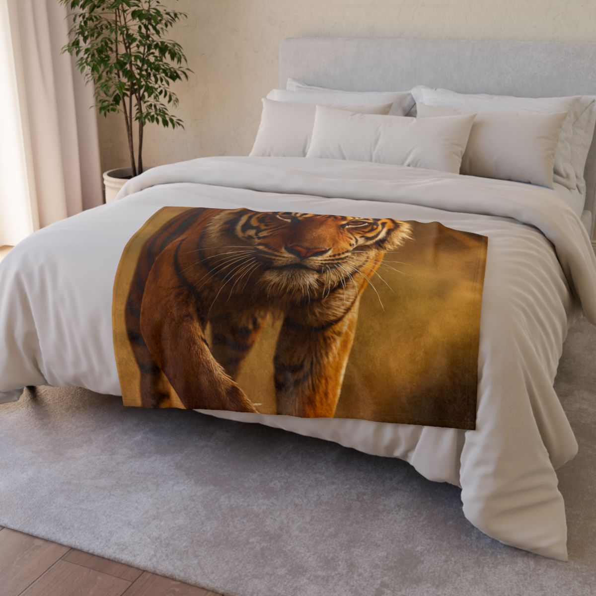 Crimson Stride Tiger custom blankets