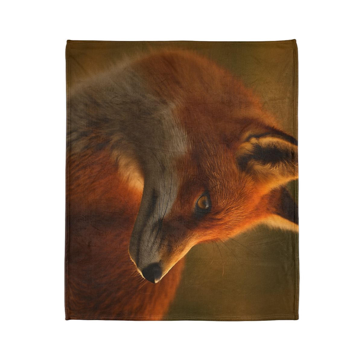 Crimson Whisper Red Fox personalized cozy blankets