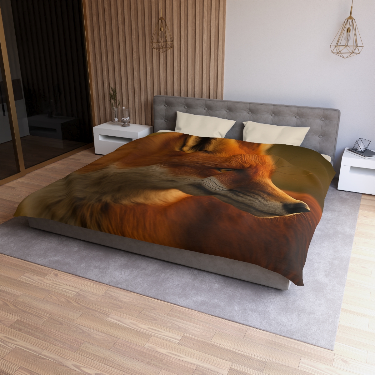 Crimson Whisper Red Fox soft comforter duvets