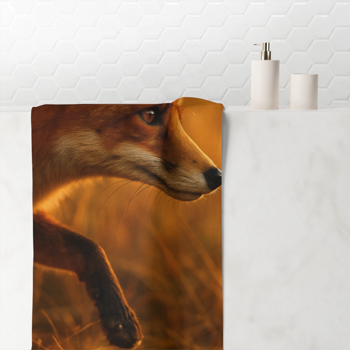 Crimson Whisper Red Fox custom towels
