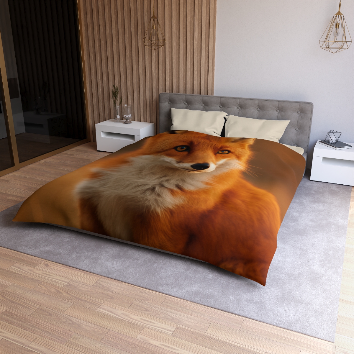 Crimson Whisper Red Fox stylish duvet covers